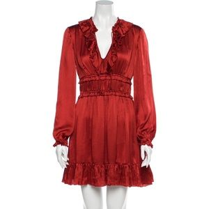 Ulla Johnson Odette Silk Long Sleeve Mini Dress